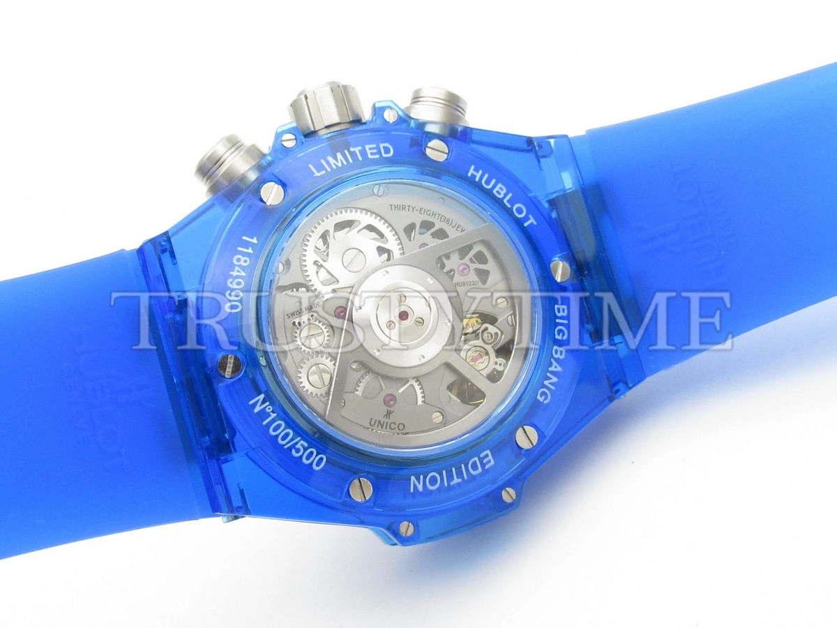 Копия часов Hublot Big Bang Unico Blue Sapphire 45mm 411.JL.4809.RT