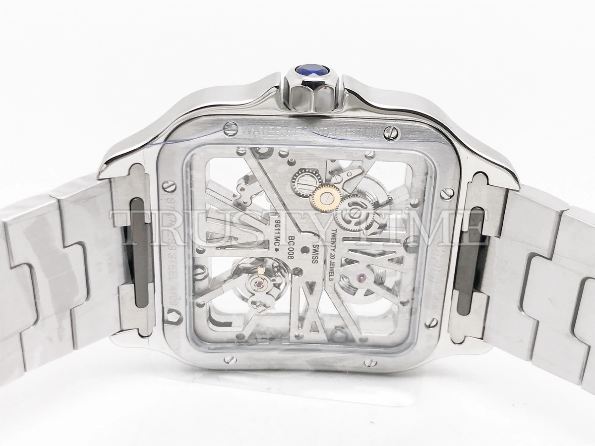 Копия часов Cartier Santos de Cartier Large Skeleton 40mm WHSA0015