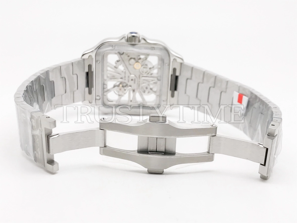 Копия часов Cartier Santos de Cartier Large Skeleton 40mm WHSA0015
