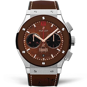 Копия часов Hublot Classic Fusion Chronograph Forbiden X Titanium Brown Ceramic 45mm 521.NC.0589.VR.OPX14