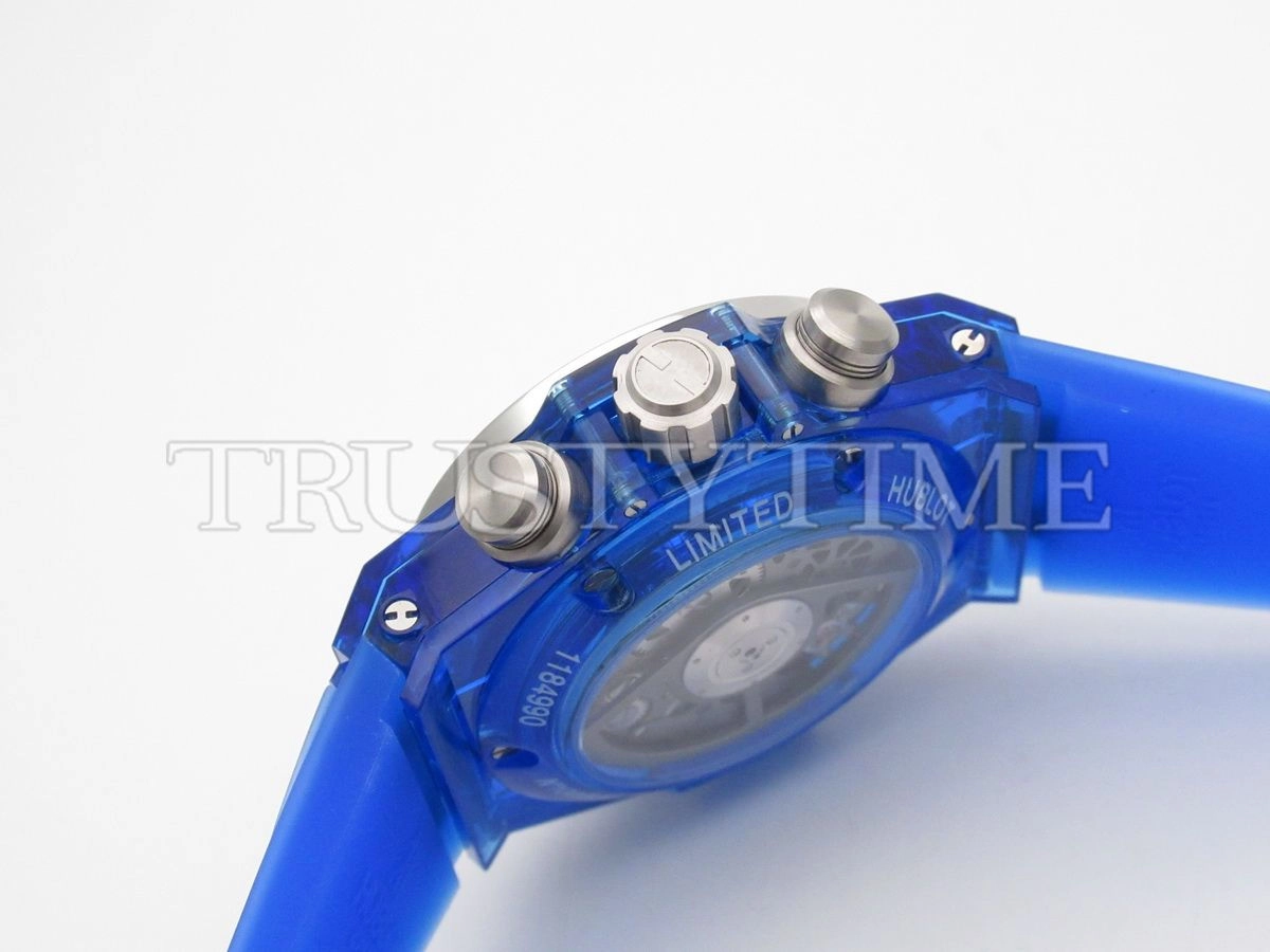Копия часов Hublot Big Bang Unico Blue Sapphire Baguettes 45mm 411.JL.4809.RT.1901