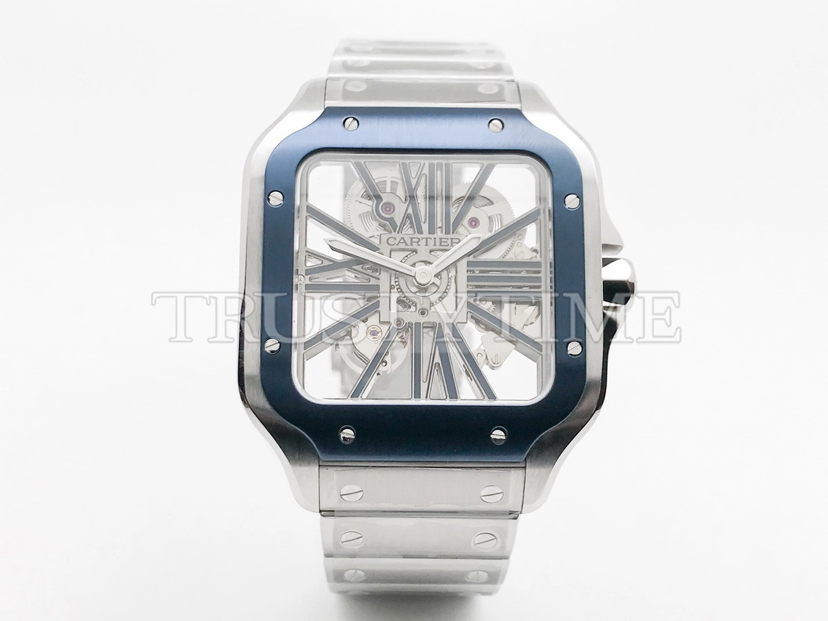Копия часов Cartier Santos de Cartier Large Skeleton 40mm WHSA0026