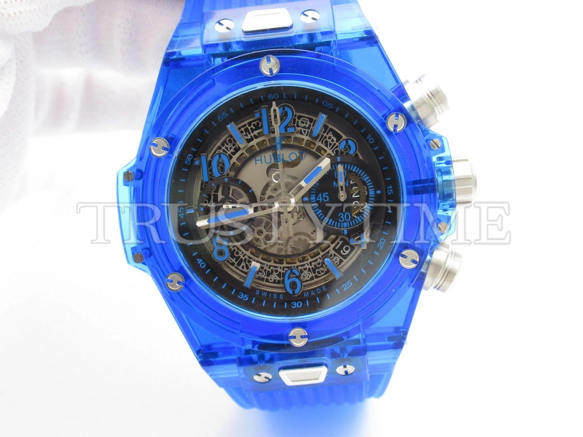 Копия часов Hublot Big Bang Unico Blue Sapphire 45mm 411.JL.4809.RT