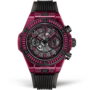 Копия часов Hublot Big Bang Unico Red Sapphire Baguettes 45mm 411.JR.4901.RT.1902