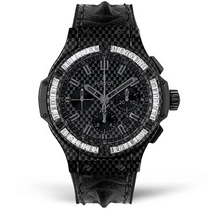 Копия часов Hublot Big Bang Carbon Bezel Baguette Diamonds 44mm 301.QX.1740.HR.1904